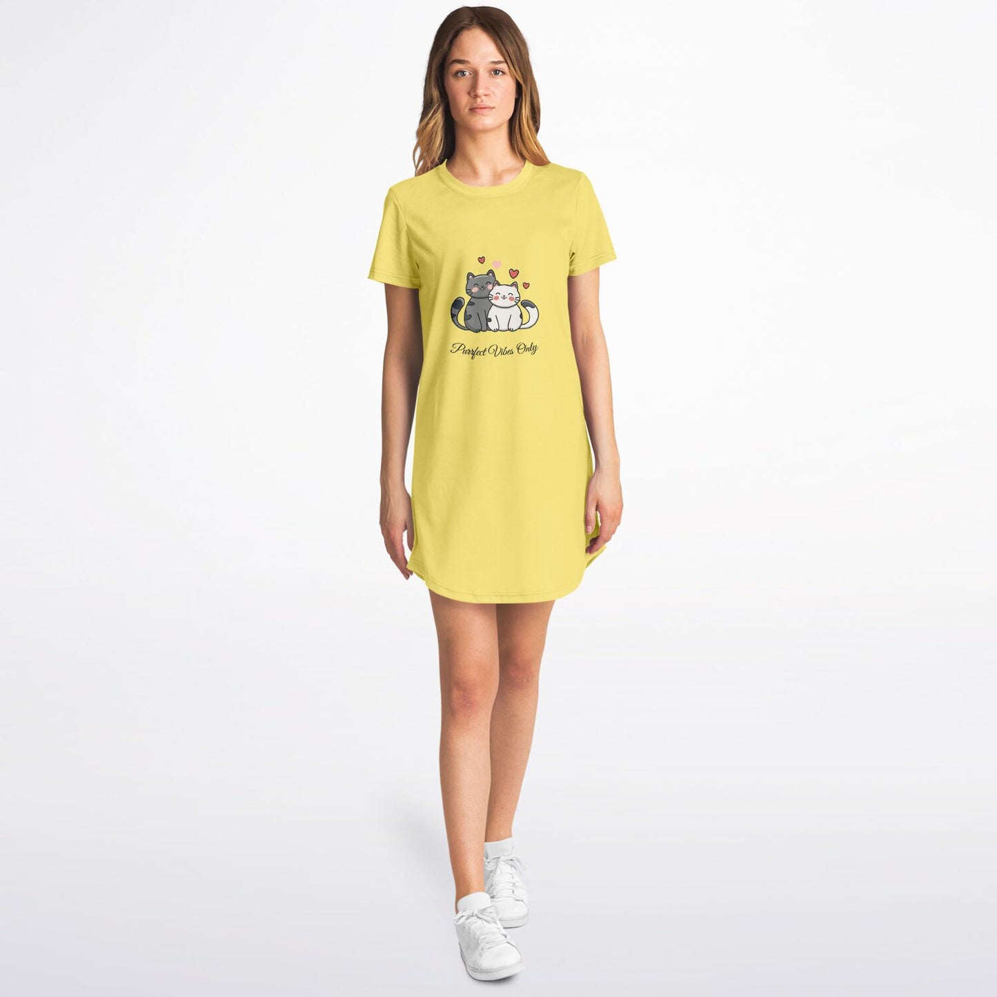Women's T-Shirt Dress - Purrfect Vibes Only