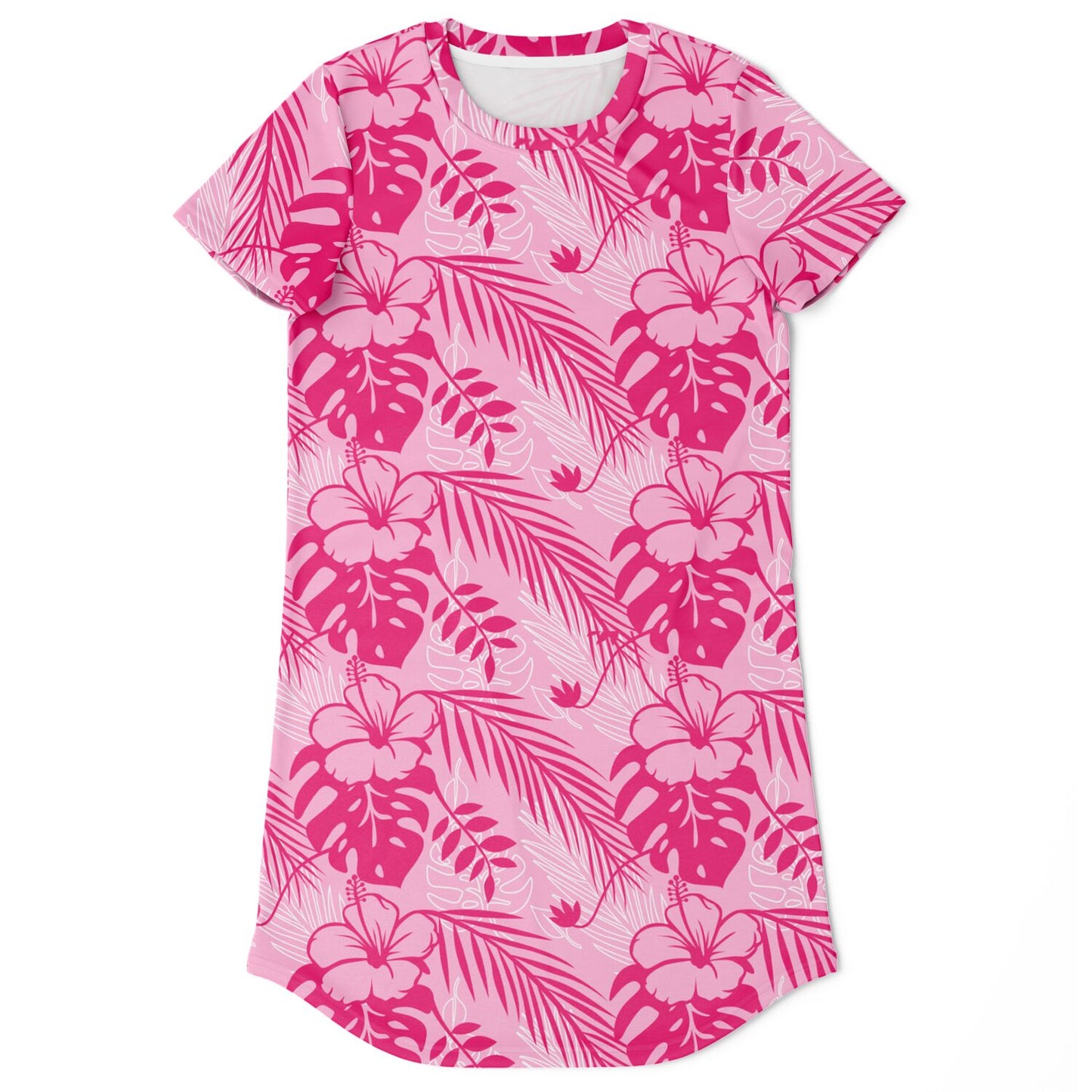 Women's T-Shirt Dress - Pink Rose