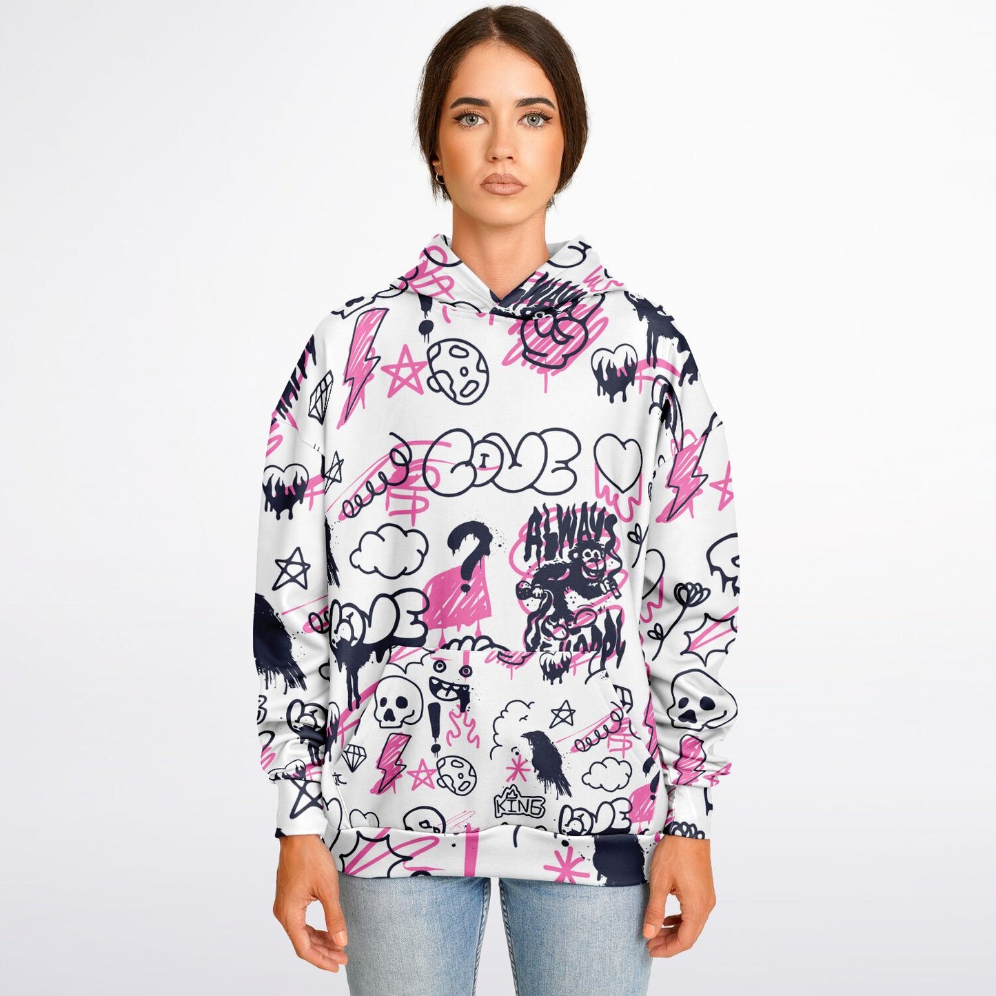 Women's Oversized Graphic Hoodie – Street Queen