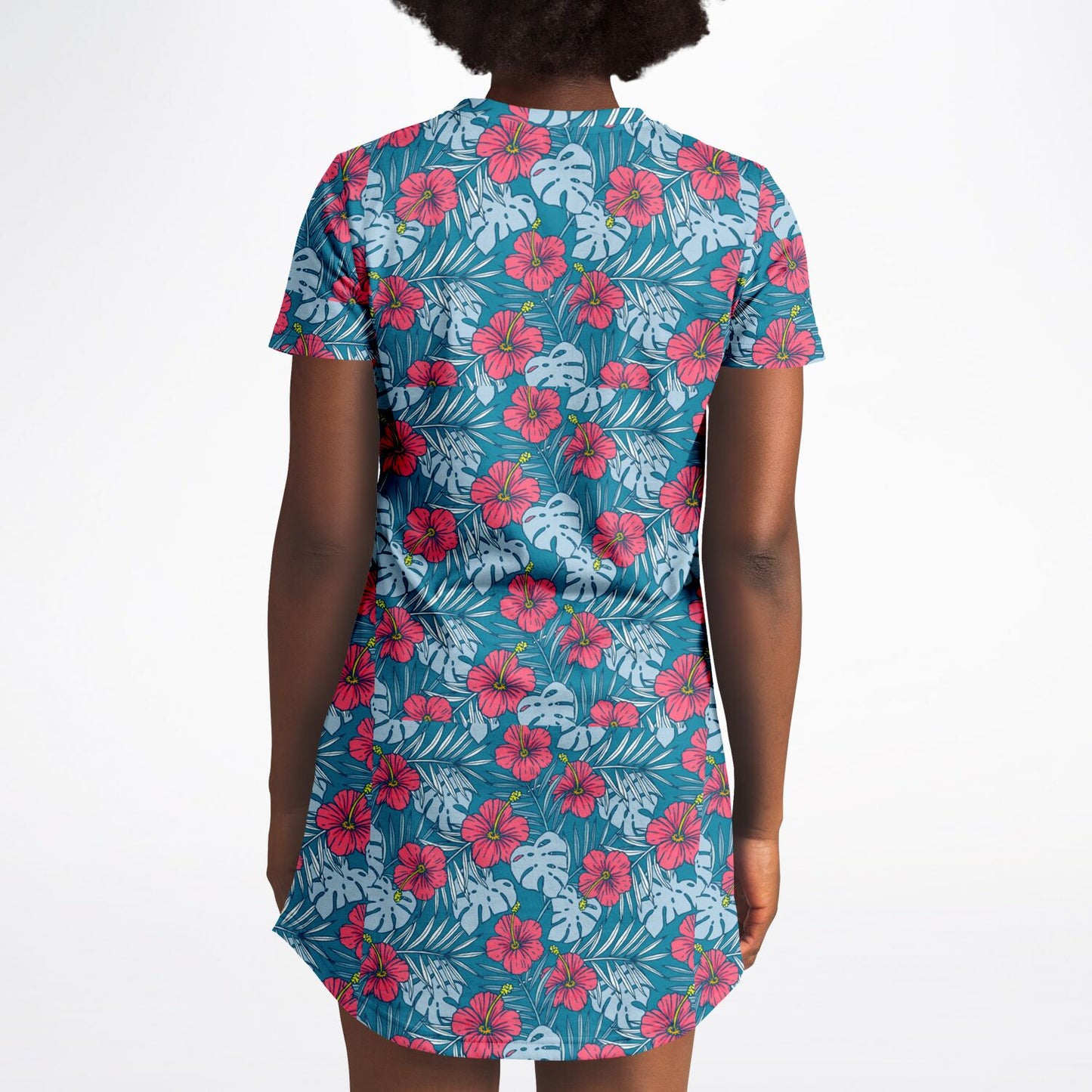 Women's T-Shirt Dress - Blue Rose