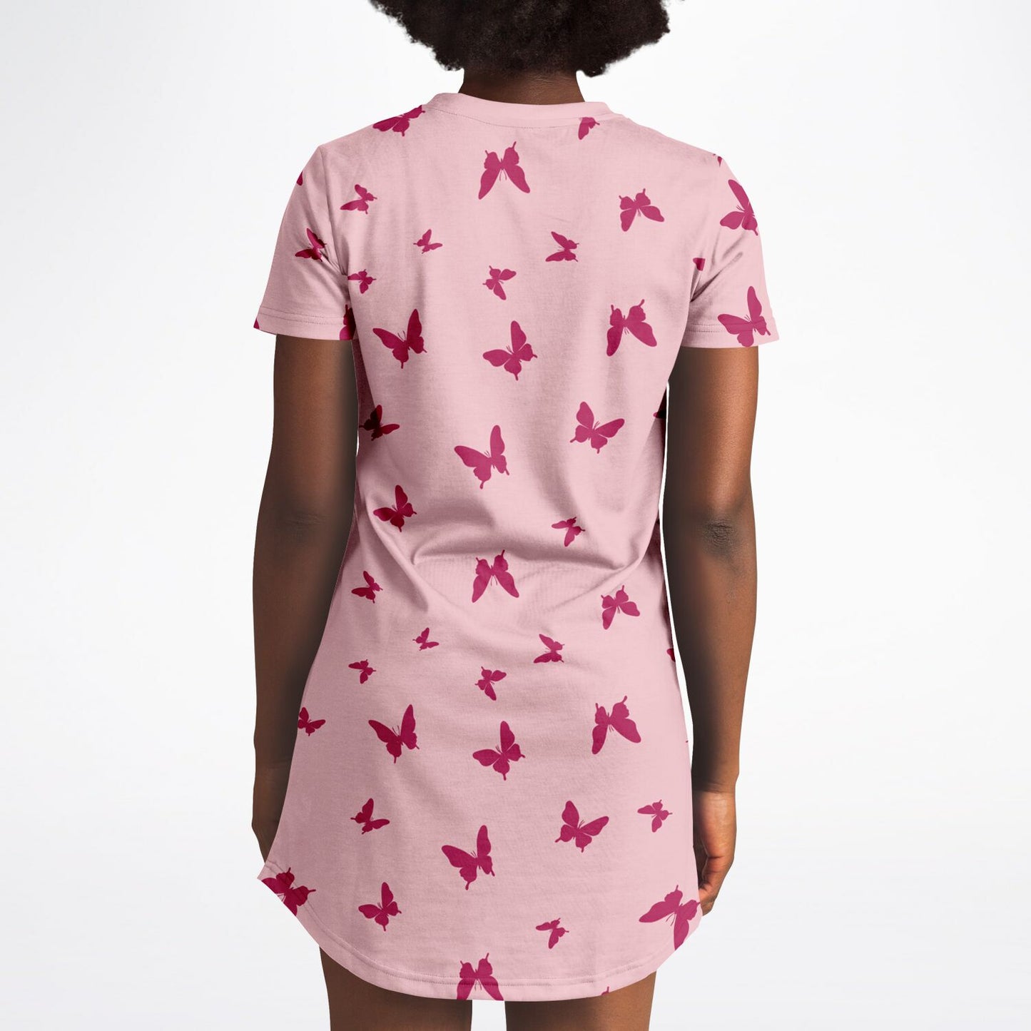 Women's T-Shirt Dress - Butterfly Blush