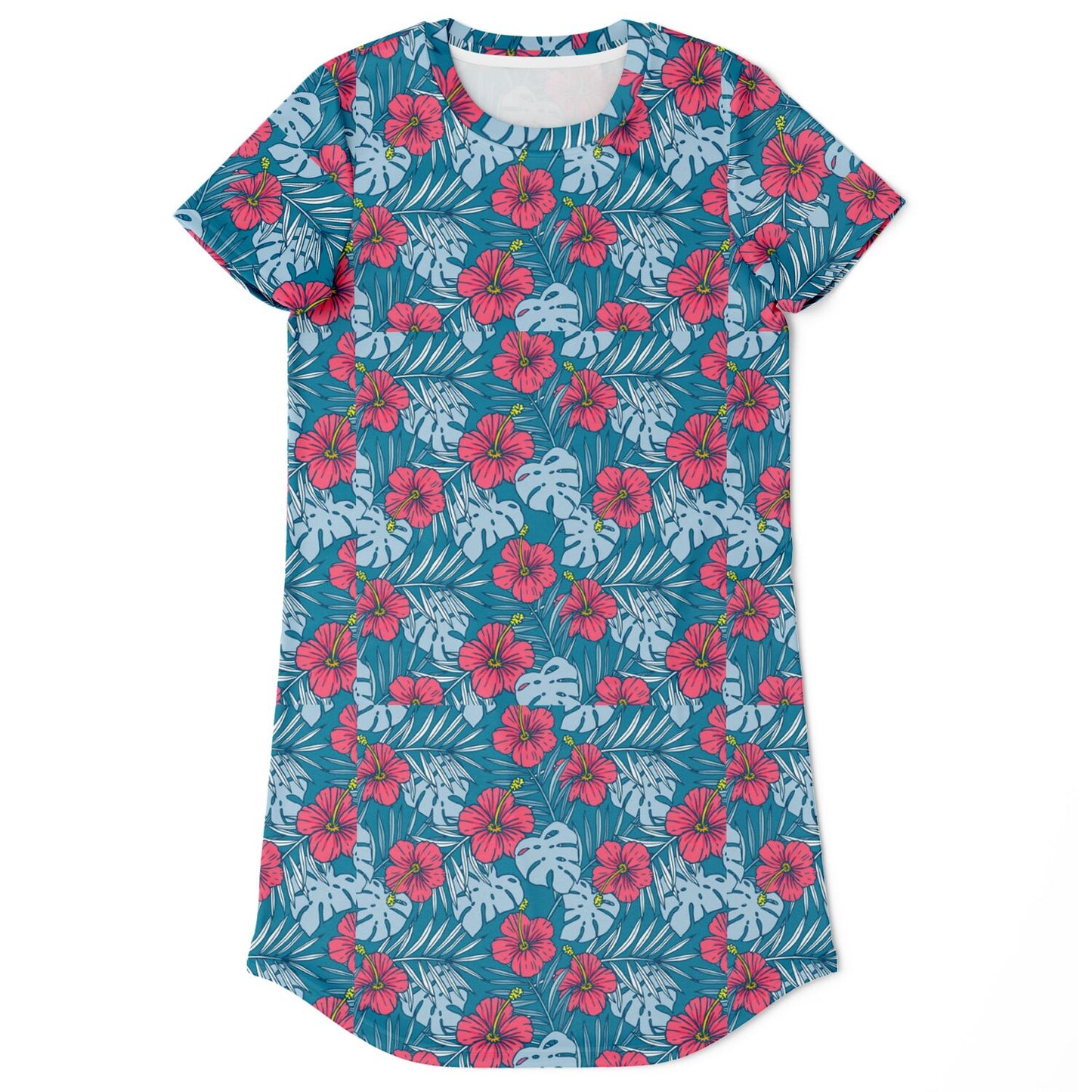 Women's T-Shirt Dress - Blue Rose