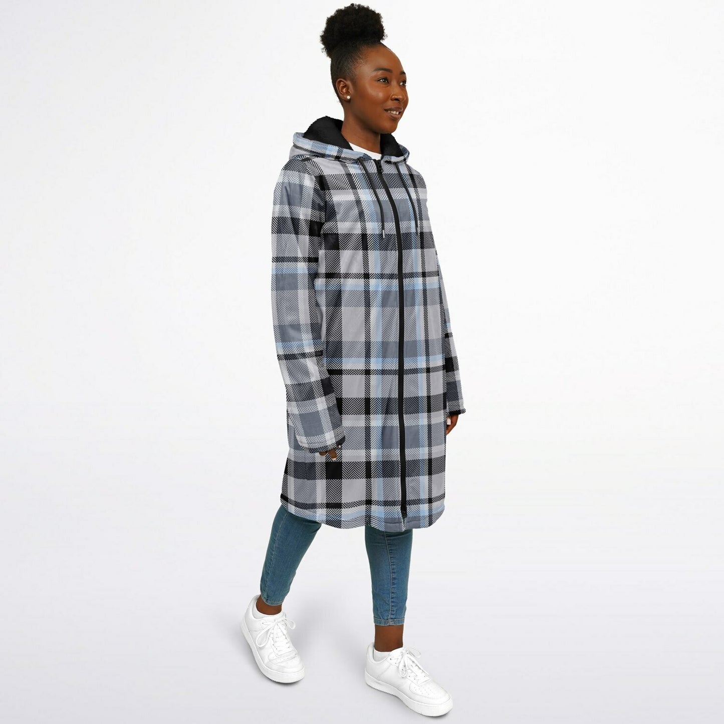 Zipper Cloak - Grey Tartan