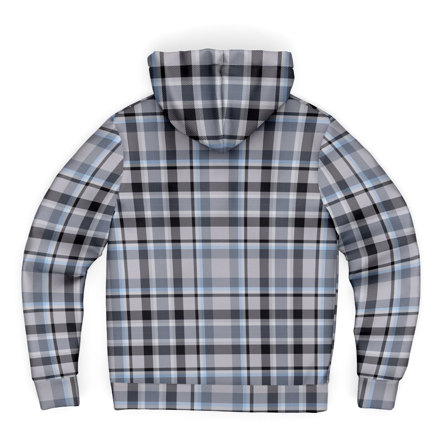 Microfleece Zip-Up Hoodie - Grey Plaid