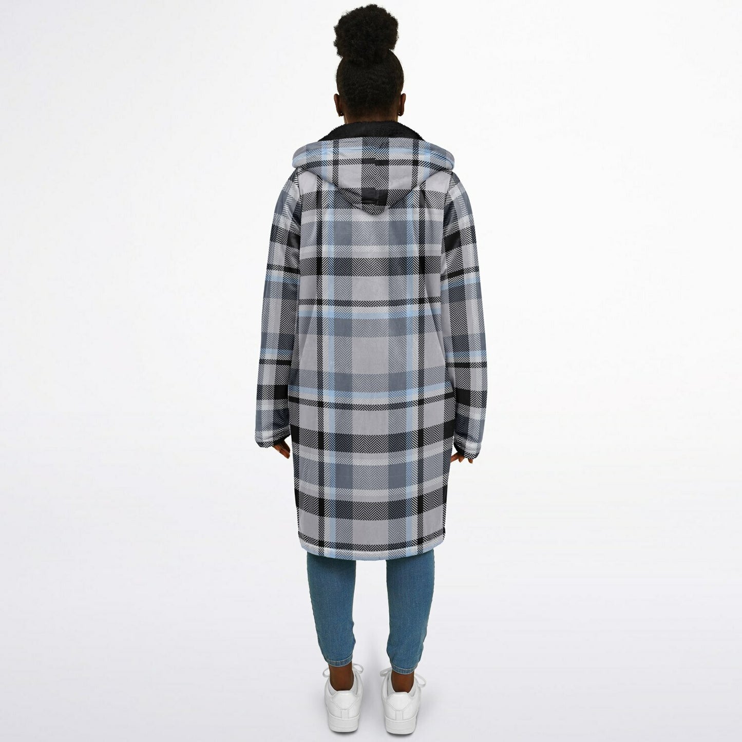 Zipper Cloak - Grey Tartan