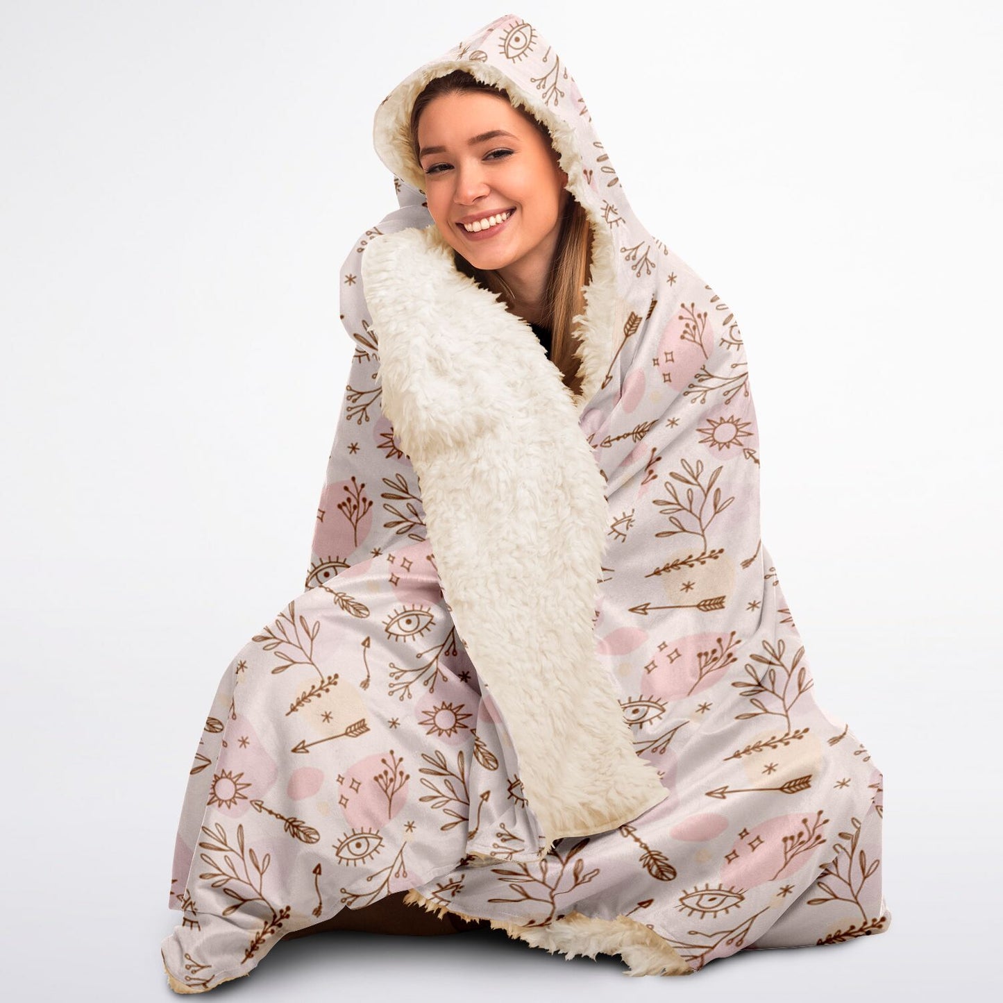 Sherpa-Lined Hooded Blanket - Free Spirit Etch