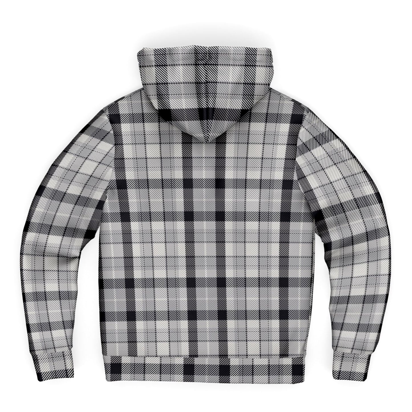 Microfleece Zip-Up Hoodie - Grey Plaid