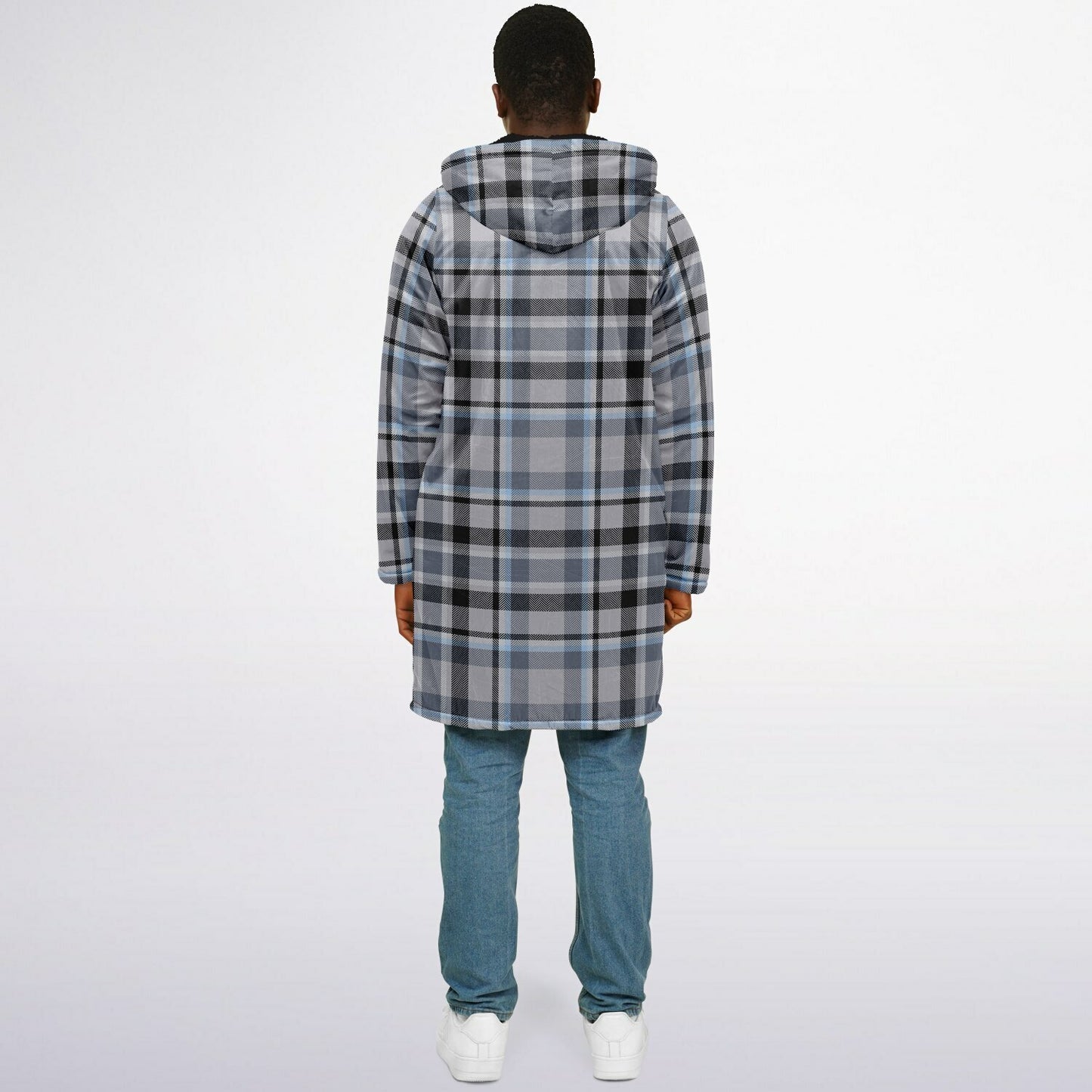 Zipper Cloak - Grey Plaid