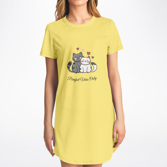 Women's T-Shirt Dress - Purrfect Vibes Only