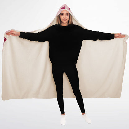 Microfleece-Lined Hooded Blanket - Blushing Butterfly