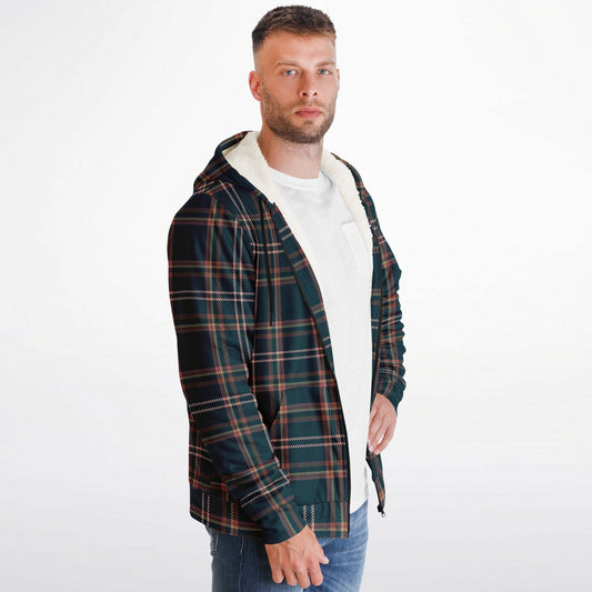 Microfleece Zip-Up Hoodie - Scottish Tartan