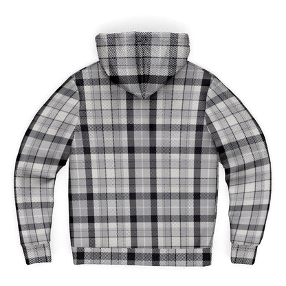 Microfleece Zip-Up Hoodie - Grey Plaid