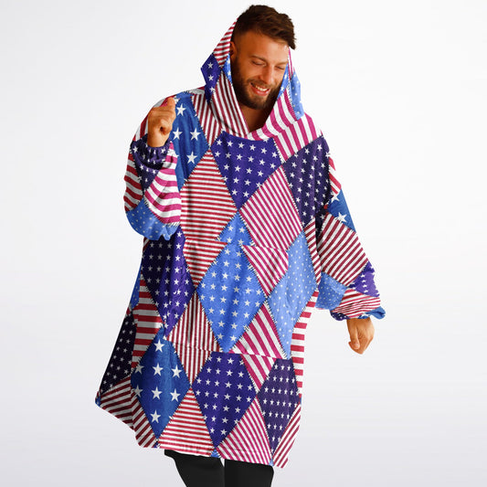 Essential Snug Hoodie - U.S.A Flag Patchwork