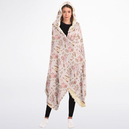 Sherpa-Lined Hooded Blanket - Free Spirit Etch