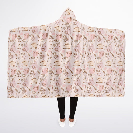 Sherpa-Lined Hooded Blanket - Free Spirit Etch